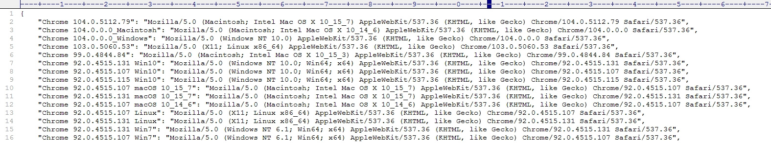 alt UserAgent列表配置